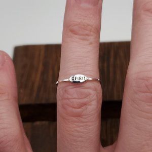 Size 5.5 925 Sterling Silver Delicate Cute Spirit Word Ring
